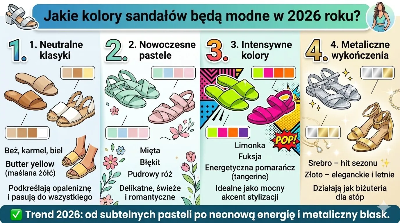 Jakie kolory sandałów będą modne w 2026 roku?