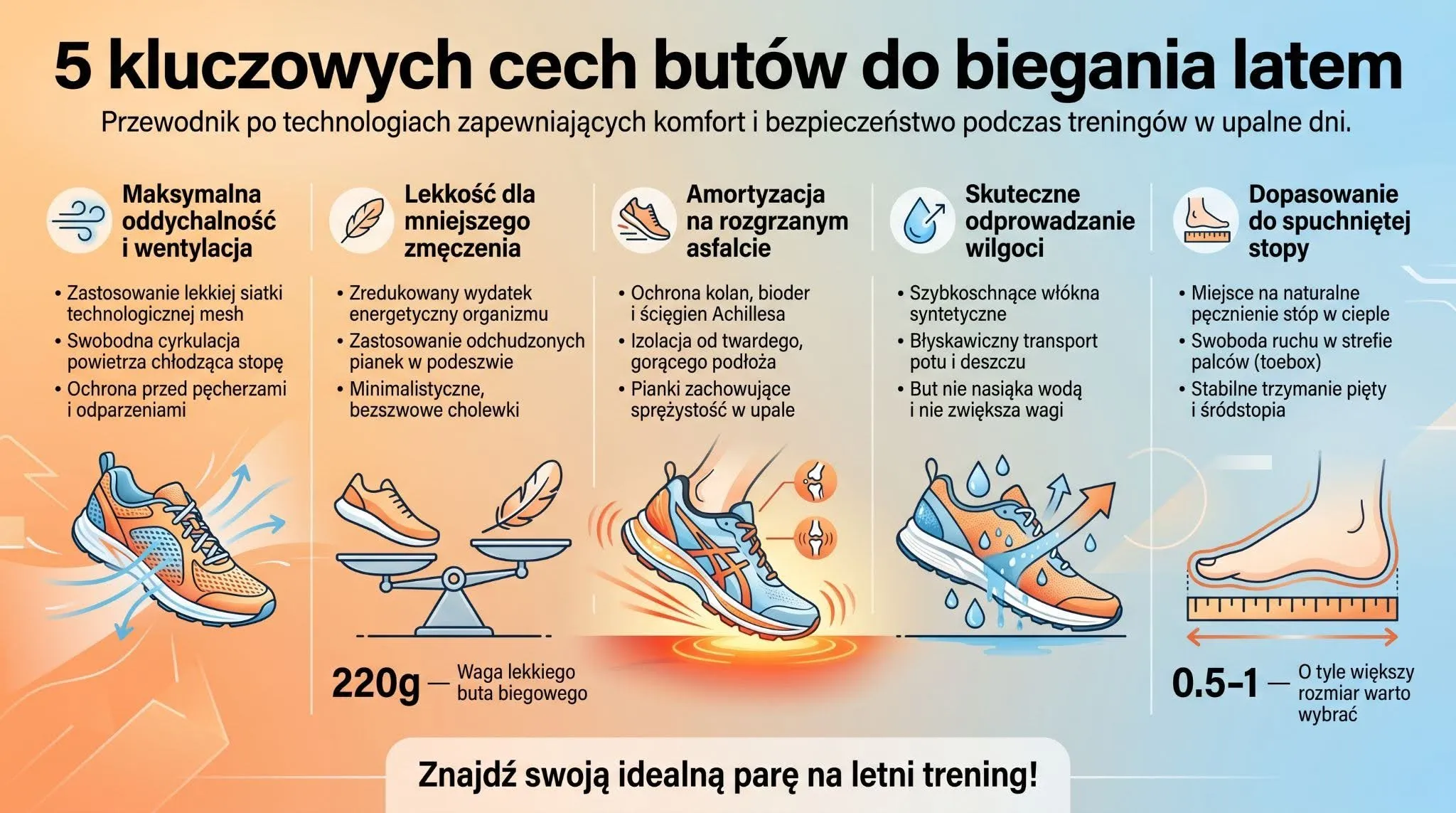 5 kluczowych cech butów do biegania latem