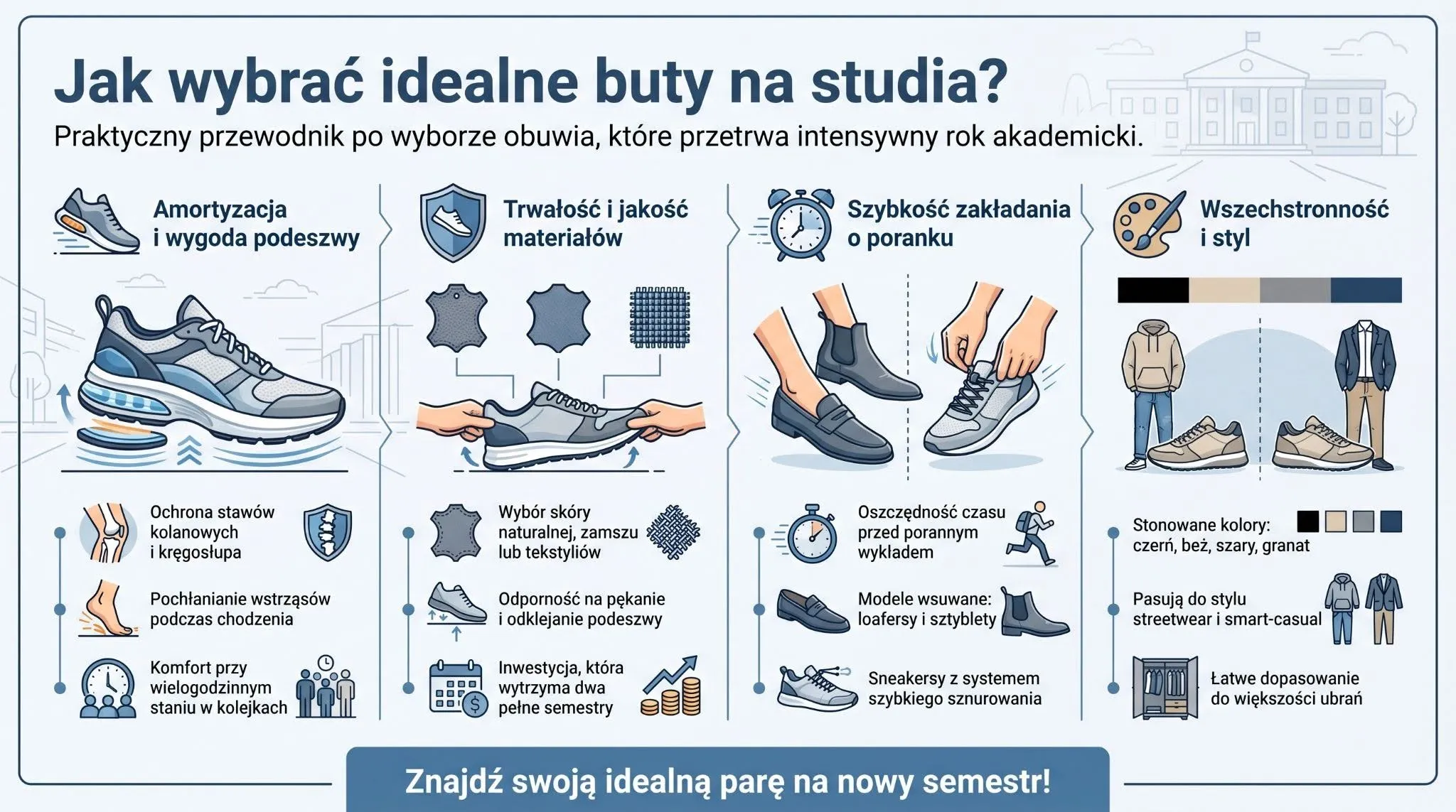 Jak wybrać idealne buty na studia?