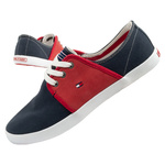 Tommy Hilfiger buty sportowe męskie trampki modne wygodne granatowo-czerwone