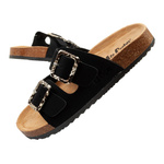 Lee Cooper buty laczki damskie klapki wsuwane czarne zamsz wygodne lekkie