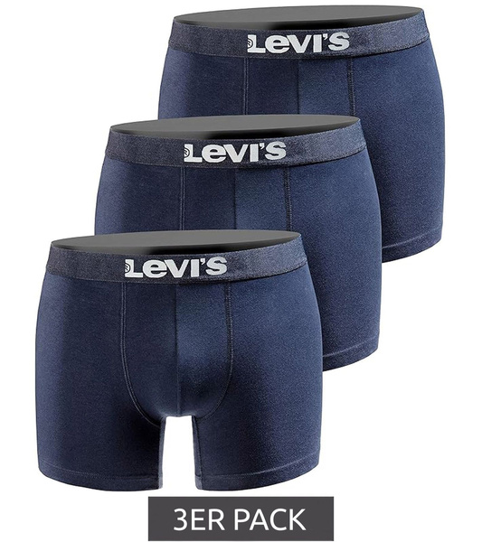Levi's bokserki majtki męskie Boxers 3-Pack granatowe bawełna w pudełku