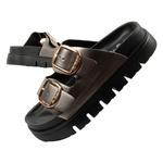 Lee Cooper buty laczki damskie klapki srebrne wygodne platforma modne