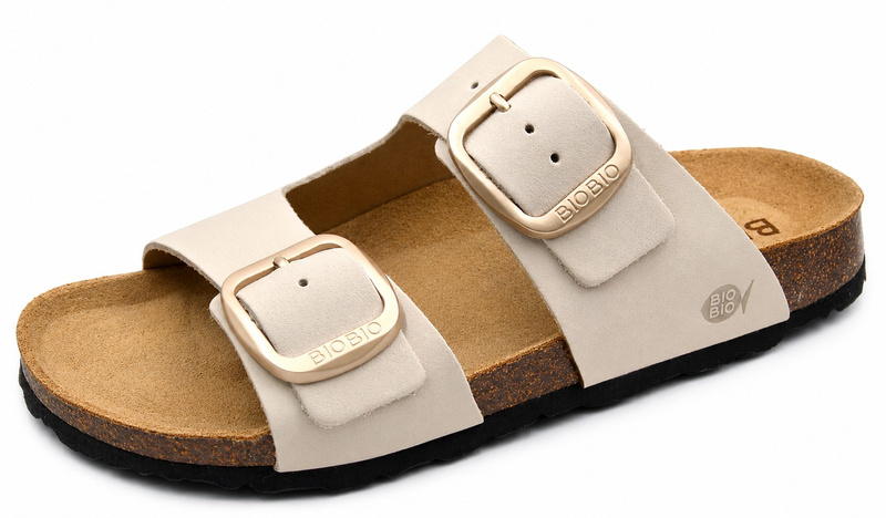 Bio Bio buty laczki damskie klapki profilowane skóra naturalna beżowe rozmiar 41