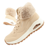 Skechers Uno Rugged buty sportowe damskie botki ocieplane zimowe beżowe z futerkiem