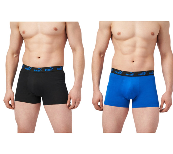 Puma bokserki majtki męskie 2-Pack niebieskie czarne wygodne bawełna