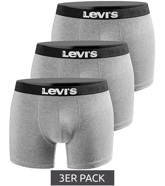 Levi's bokserki majtki męskie Boxers 3-Pack szare bawełna w pudełku