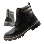 Wrangler Nevada buty męskie sztyblety trzewiki eleganckie modne sznurowane czarne
