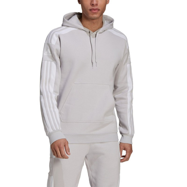 Adidas bluza sportowa kangurka z kapturem męska szara modna logo