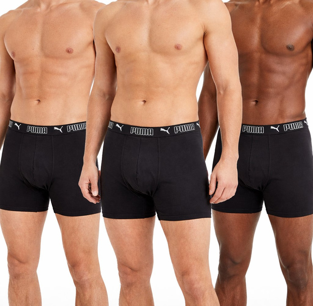 Puma bokserki majtki męskie Long 3-Pack czarne wygodne