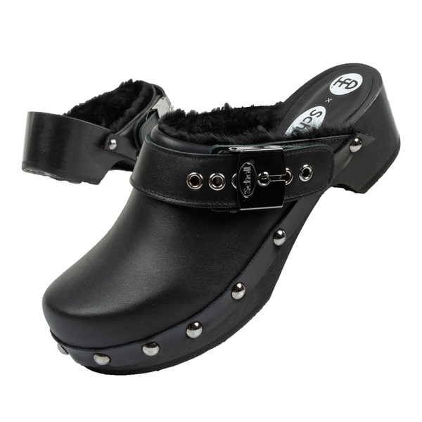 Buty klapki drewniaki Scholl Iconic [F307031004] skórzane chodaki