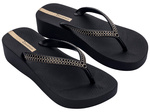 Ipanema buty klapki damskie japonki Mesh XI Plat Fem platforma czarne