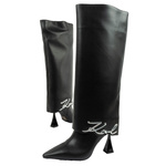 Karl Lagerfeld Debut II buty damskie kozaki skórzane czarne modne