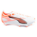 Puma Ultra 5 Match FG/AG buty piłkarskie korki piłka nożna lanki białe pomarańczowe