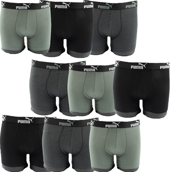 Puma bokserki majtki męskie 9-Pack czarne szare khaki wygodne bawełna